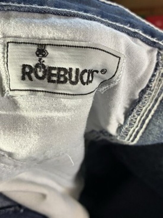 Vintage Roebucks Carpenter Jeans Blue Denim Workwear Pants 36x30 - Picture 4 of 6